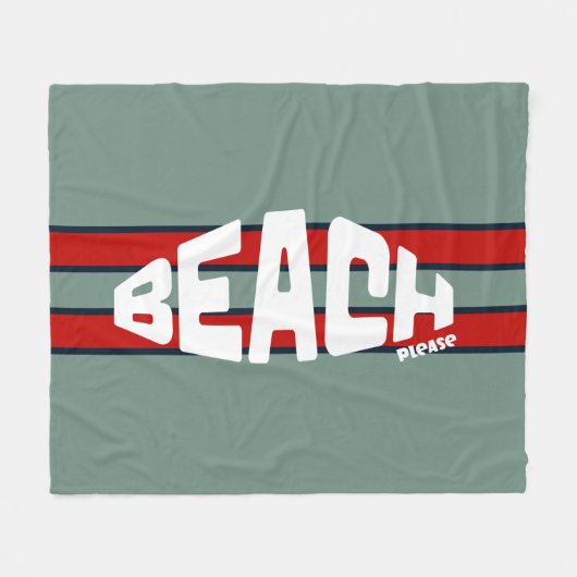 Strand bitte trostlos blau und rot fleecedecke (Vorderseite (Horizontal))