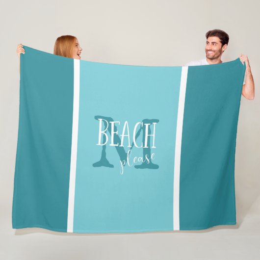 Strand bitte Typografie auf JEDER FARBE mit Monogr Fleecedecke (Beispiel)