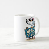 Strand bitte weißer Hintergrund Funny Seagull Somm Kaffeetasse (VorderseiteRechts)