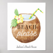 Strand Bitte zitieren Sie Brown White Yellow Poster (Vorne)