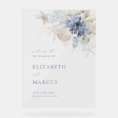 Strand Blau Acryl-Willkommensschild zur Hochzeit Acrylschild (Vorderseite)