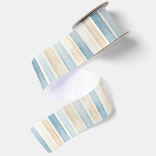 Strand Blau Creme Beige Streifen Geburtstag Satinband