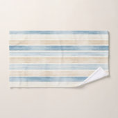 Strand Blau Creme Streifen Badhandtuch Set (Handtuch)