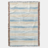Strand Blau Creme Streifen Decke (Vorderseite Vertikal)