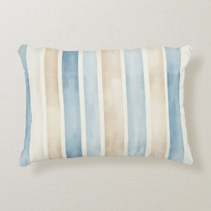 Strand Blau Creme Streifen Dekokissen