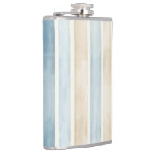 Strand Blau Creme Streifen Flachmann (Rechts)