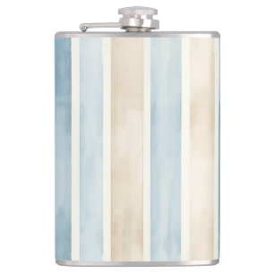 Strand Blau Creme Streifen Flachmann