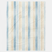 Strand Blau Creme Streifen Fleecedecke (Vorderseite)