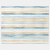 Strand Blau Creme Streifen Fleecedecke (Vorderseite (Horizontal))