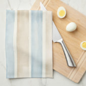 Strand Blau Creme Streifen Geschirrtuch (Viertel Falte)