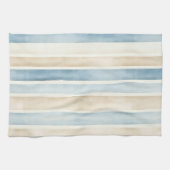 Strand Blau Creme Streifen Geschirrtuch (Horizontal)