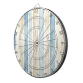 Strand Blau Creme Streifen Junggesellinnenabschied Dartscheibe (Vorderseite rechts)