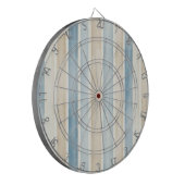 Strand Blau Creme Streifen Junggesellinnenabschied Dartscheibe (Vorderseite Links)