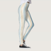 Strand Blau Creme Streifen Leggings (Rechts)