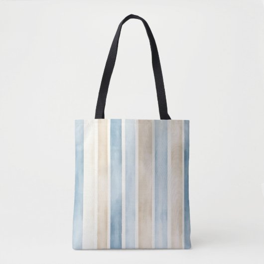 Strand Blau Creme Streifen Tasche (Vorderseite)