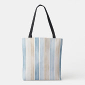 Strand Blau Creme Streifen Tasche (Rückseite)