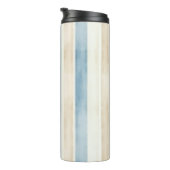 Strand Blau Creme Streifen Thermosbecher (Nach rechts gedreht)
