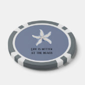 Strand Blau Weiß Seestern Zitat Pokerchips (Einzeln)