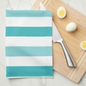 Strand-blaue Türkis-Streifen Geschirrtuch (Viertel Falte)