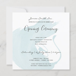 STRAND BLAUE WATERCOLOR-PINSELSTRICHE ERÖFFNUNGSZE EINLADUNG