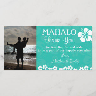 Strand-Blumen danken Ihnen Foto-Karte Dankeskarte