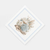 Strand Boho Blaue Hortensien-Papier Servietten (Ecke)