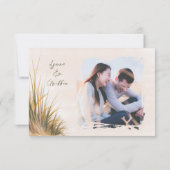 Strand Boho Hochzeit Alles in Einem Save The Date (Rückseite)