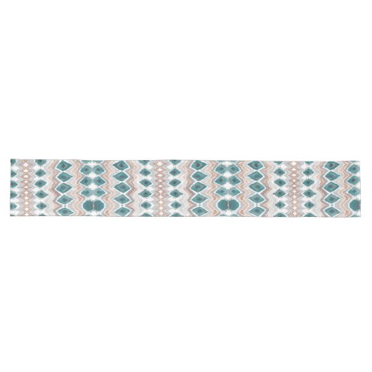Strand Boho Zickzack Diamant-aquamarines Großer Tischläufer (Horizontal)