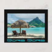 Strand Bora Bora, schwarze Bora-Bora-Postkarte Postkarte (Vorderseite)