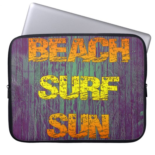 Strand-Brandung Sun Laptopschutzhülle (Vorderseite)