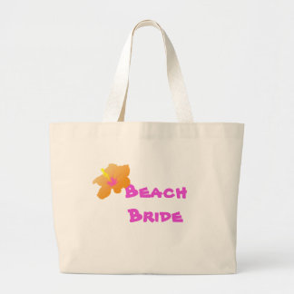Strand-Braut-Taschen-Tasche:  Hibiskus-Entwurf Jumbo Stoffbeutel