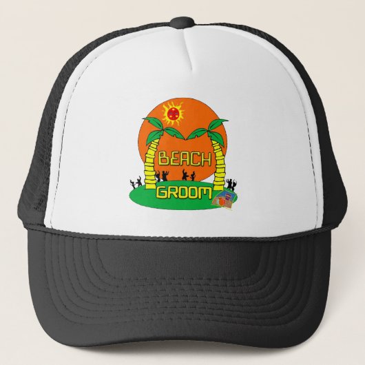 Strand-Bräutigam-Hut/Kappe Truckerkappe (Vorderseite)