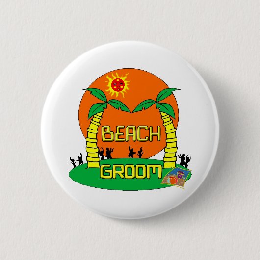 Strand-Bräutigam-Knopf Button (Vorderseite)