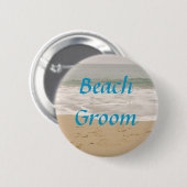 Strand-Bräutigam-Knopf: Ozean-Gezeiten-Version Button (Vorne & Hinten)