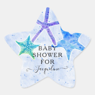 Strand Bright Starfish Blue Baby Boy Dusche am Str Stern-Aufkleber
