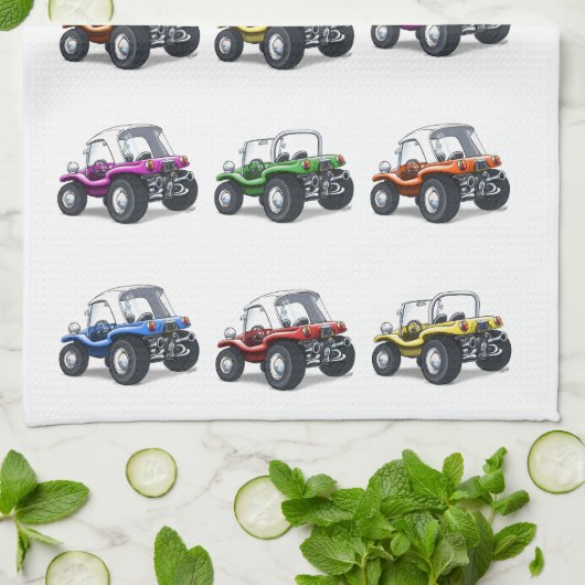 Strand-Buggy-Teetuch Geschirrtuch (Gefaltet)