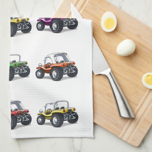 Strand-Buggy-Teetuch Geschirrtuch (Viertel Falte)