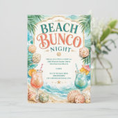 Strand-Bunco-Abend Einladung (Stehend Vorderseite)