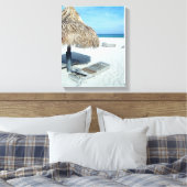 Strand Cabana Tropische Landschaftliche Kunst Leinwanddruck (Insitu (Schlafzimmer))