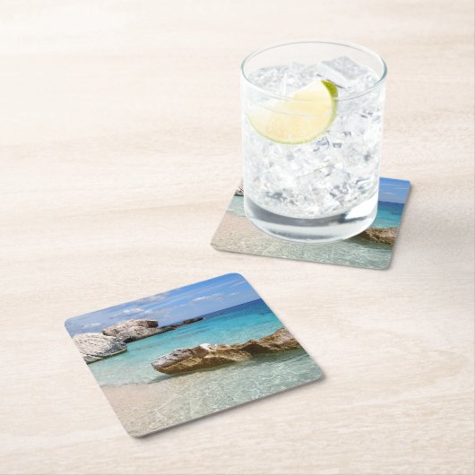 Strand Calas Mariolu, Sardinien-Untersetzer Rechteckiger Pappuntersetzer (Vor Ort)