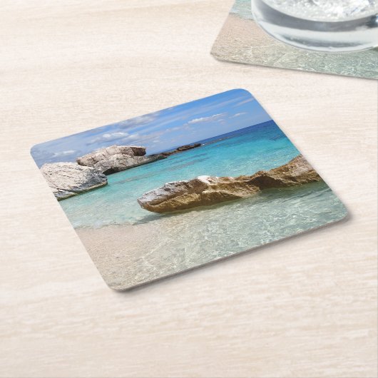 Strand Calas Mariolu, Sardinien-Untersetzer Rechteckiger Pappuntersetzer (angewinkelt)