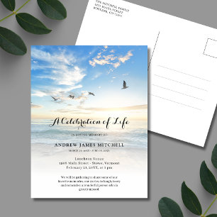Strand Celebration of Life Gedenkfeier Postkarte