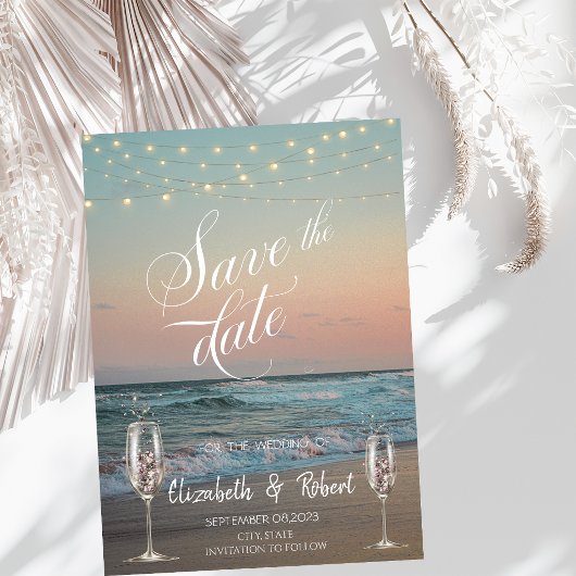 Strand Champagnerglas Save The Date