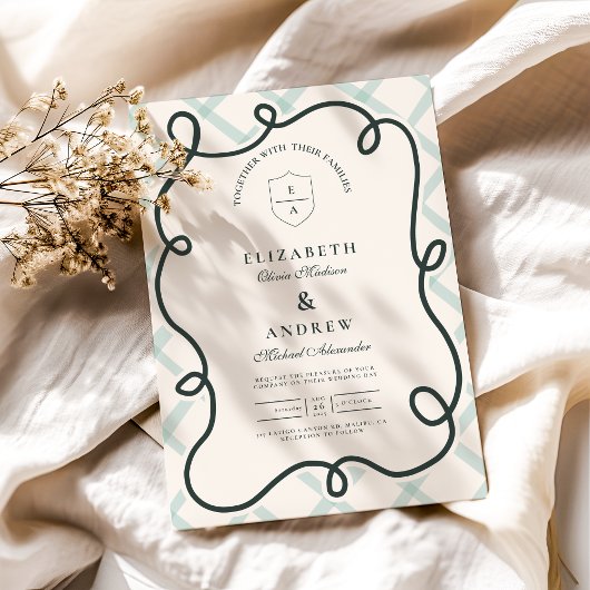 Strand Chic-Hochzeit Einladung