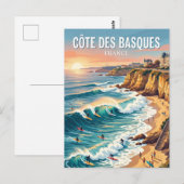 Strand Côte des Basques Frankreich Postkarte (Vorne/Hinten)