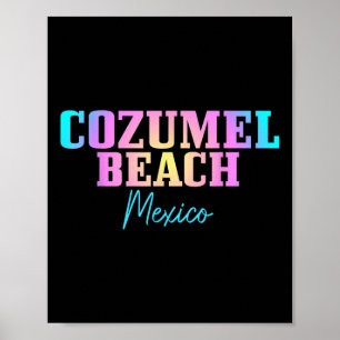 Strand Cozumel Mexiko Vintage Tie Dye Retro Urlaub Poster