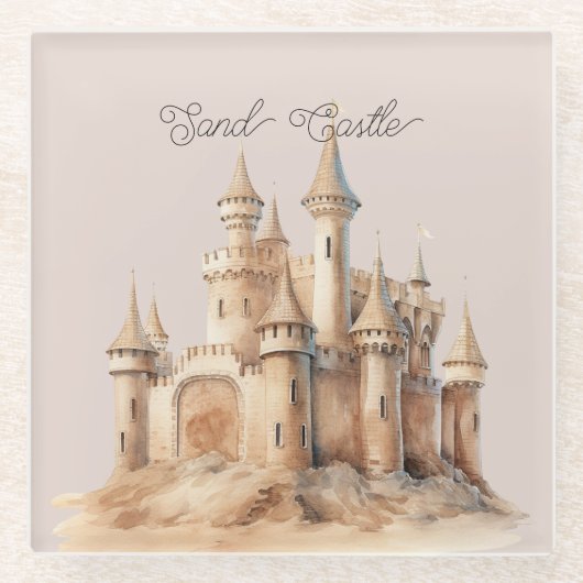 Strand Creme Sandburg Glasuntersetzer (Vorderseite)