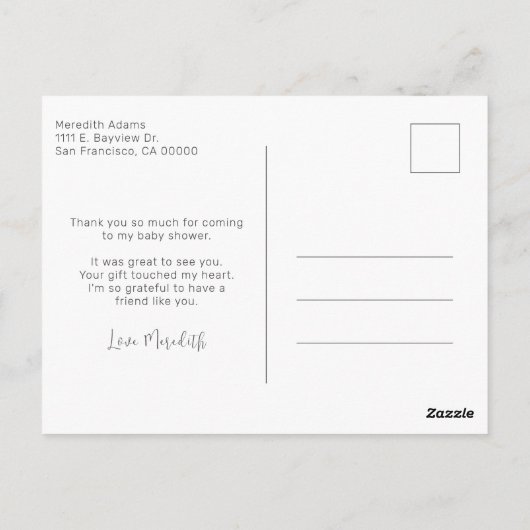 Strand Danke Baby Duwer Gender Neutral Postkarte (Rückseite)