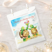 Strand Danke, Niedliche Schildkrötenpaare Hochzeit Geschenktütchen (Ausgeschnitten)