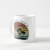 Strand Daytona Vintage Sonnenuntergang Retro-Lands Kaffeetasse (Vorderseite Links)